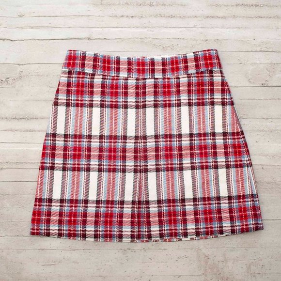 NWT J. Crew Pleated Italian Wool Mini Skirt in Vintage Plaid size 8 - Picture 1 of 9